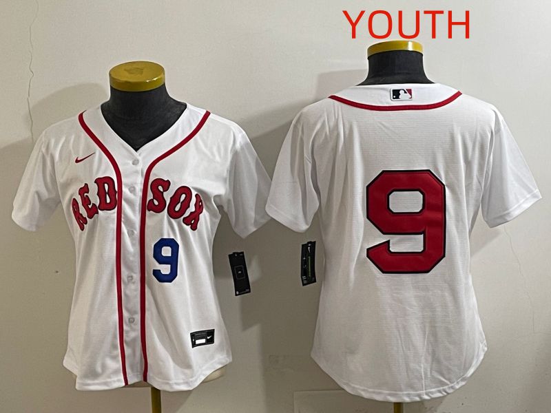 Youth Boston Red Sox #9 No Name White Game 2025 Nike MLB Jersey style 4